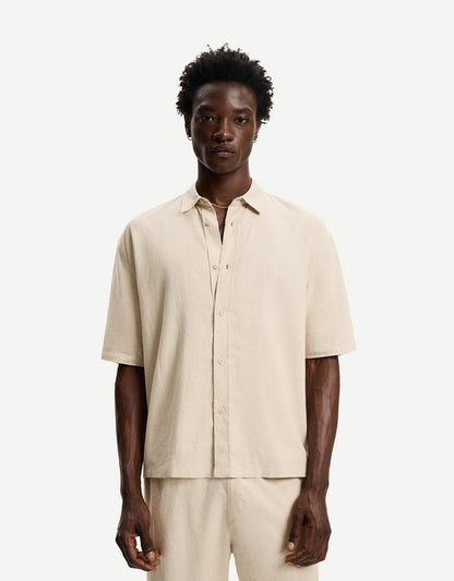 Camisa de Manga Corta con Lino Dulce Olympe