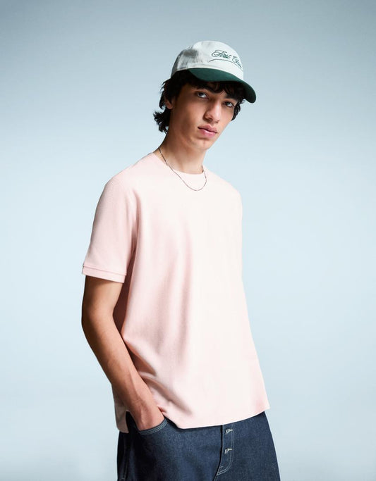 Camiseta de Manga Corta con Textura Dulce Olympe