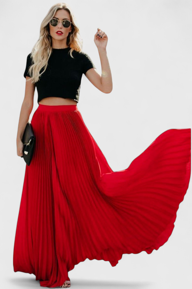 FALDA LARGA PLISADA