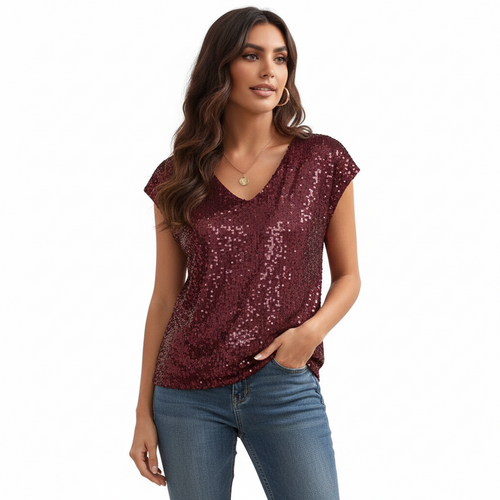 Blusa "Midnight Sparkle" – Elegancia en Lentejuelas Negras