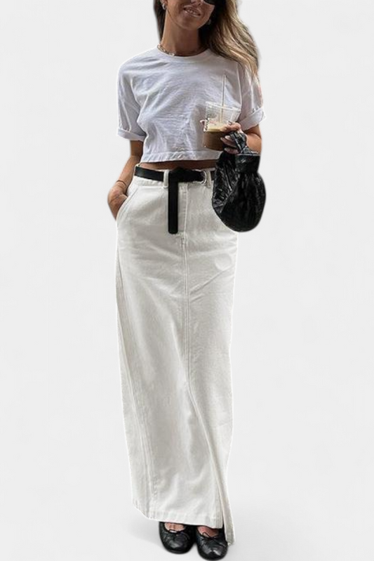 FALDA MAXI CON ABERTURA