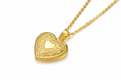 Colgante Medallón de Corazón Dorado con Foto Personalizado