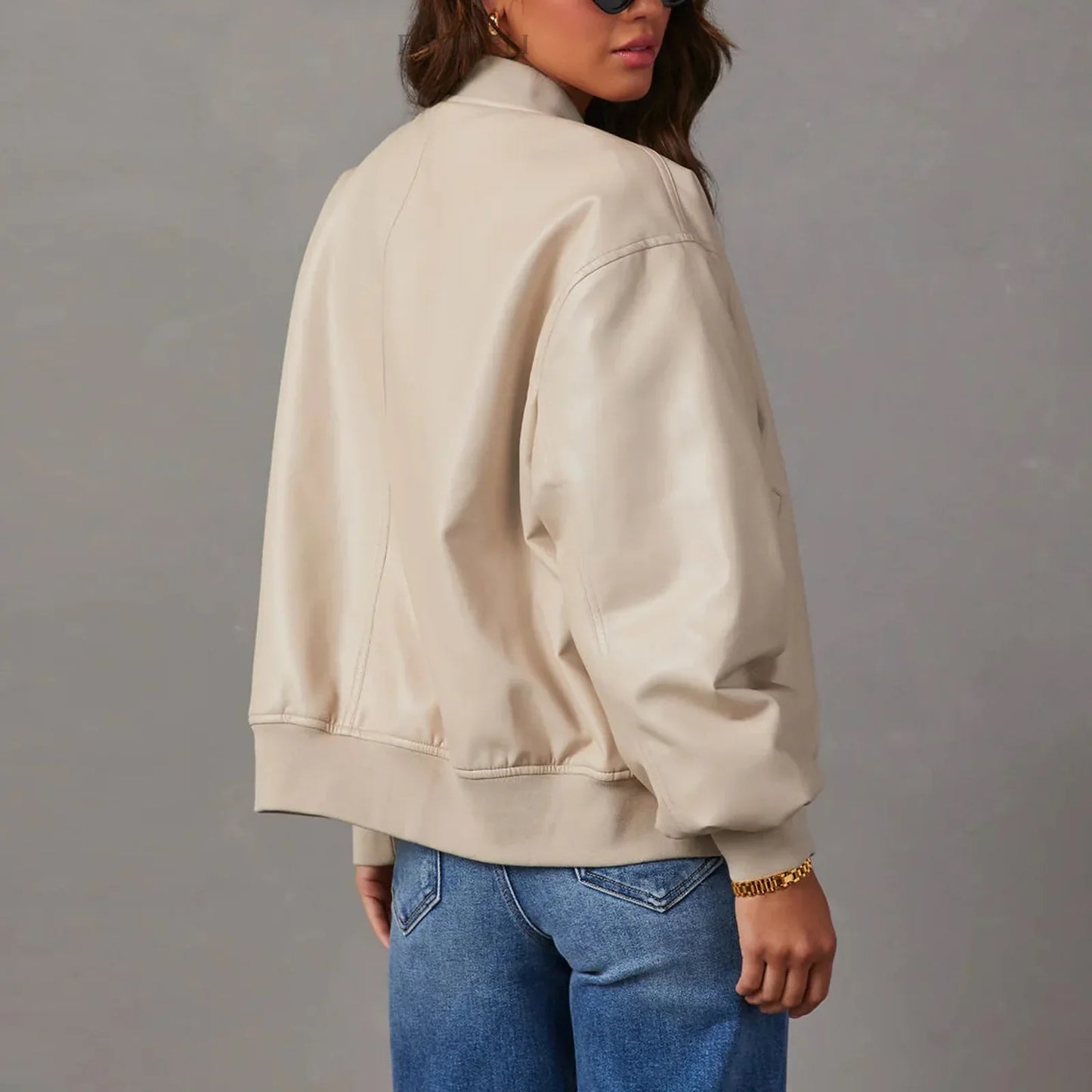 CHAQUETA BOMBER DE CUERO MIRA