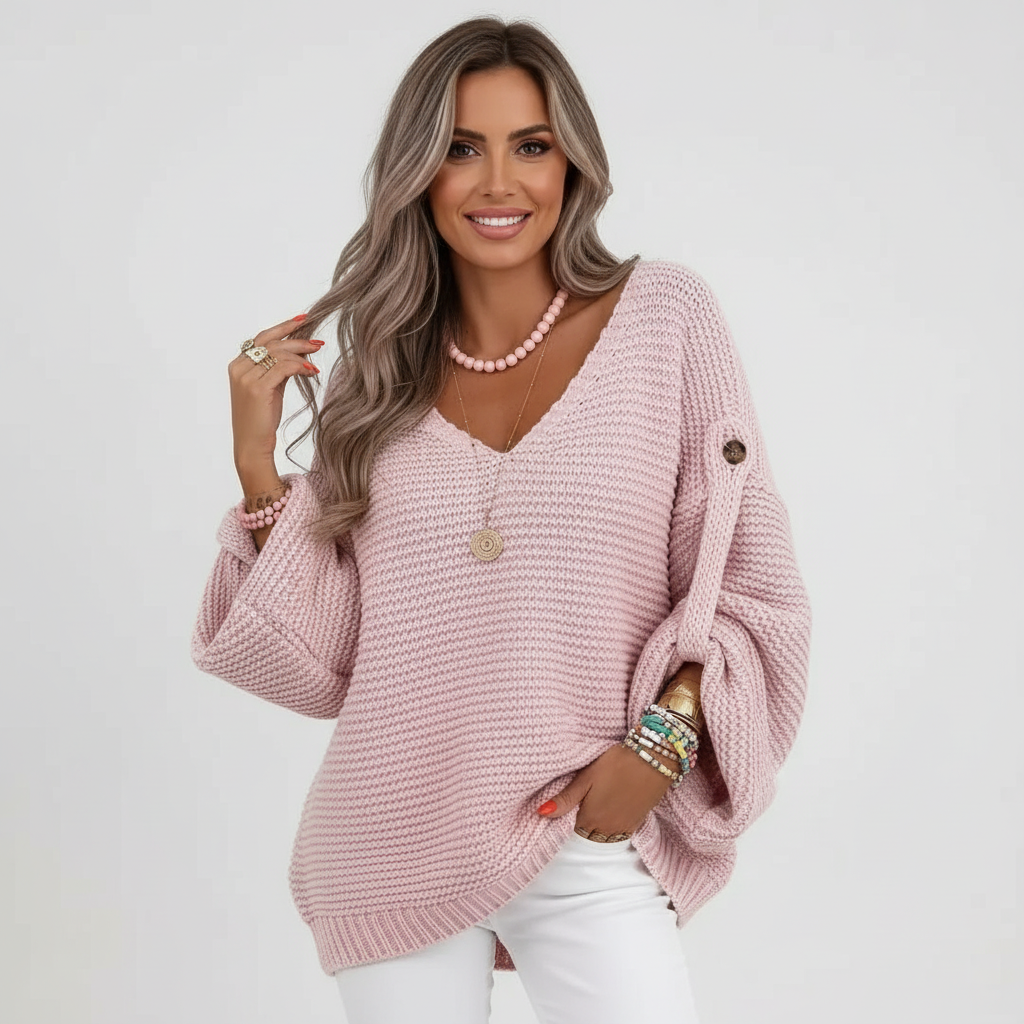 ELARA | JERSEY DE PUNTO CON CUELLO EN V