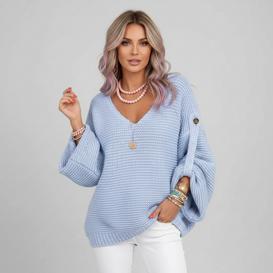 ELARA | JERSEY DE PUNTO CON CUELLO EN V