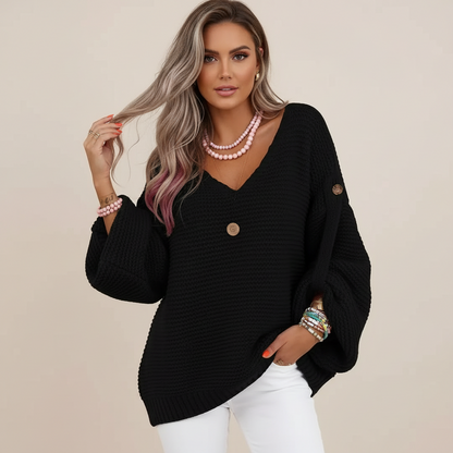 ELARA | JERSEY DE PUNTO CON CUELLO EN V