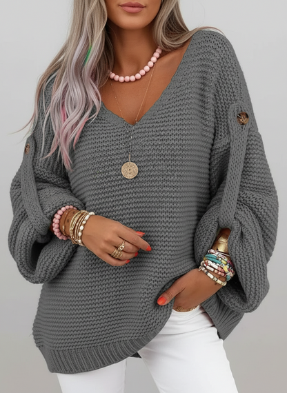 ELARA | JERSEY DE PUNTO CON CUELLO EN V