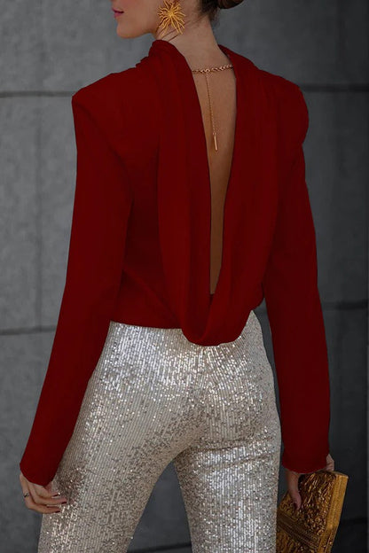 BLUSA SATÉN FIESTA CON ESPALDA DESCUBIERTA